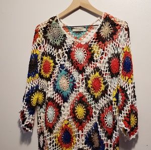 I joah multi color knitted cover up dress